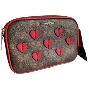 Karl Lagerfeld Paris Hearts Crossbody Bag / Shoulder Purse Maybelle NWOT
